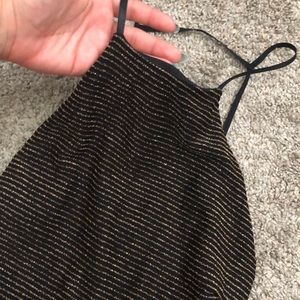 Backless gold stripped bodycon